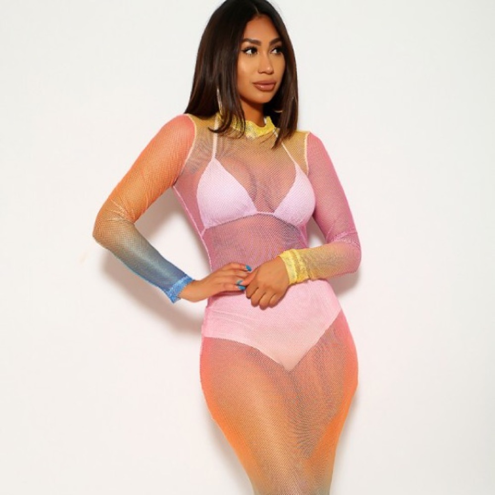 Fuchsia Orange Party Dress